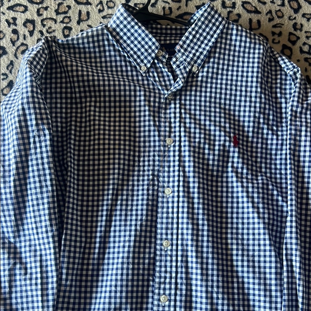 Polo by Ralph Lauren Men's Blue Checkered Shirt
